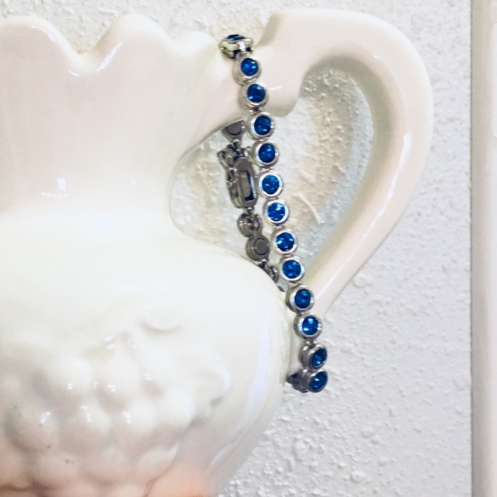 Blue Rhinestone Tennis Bracelet